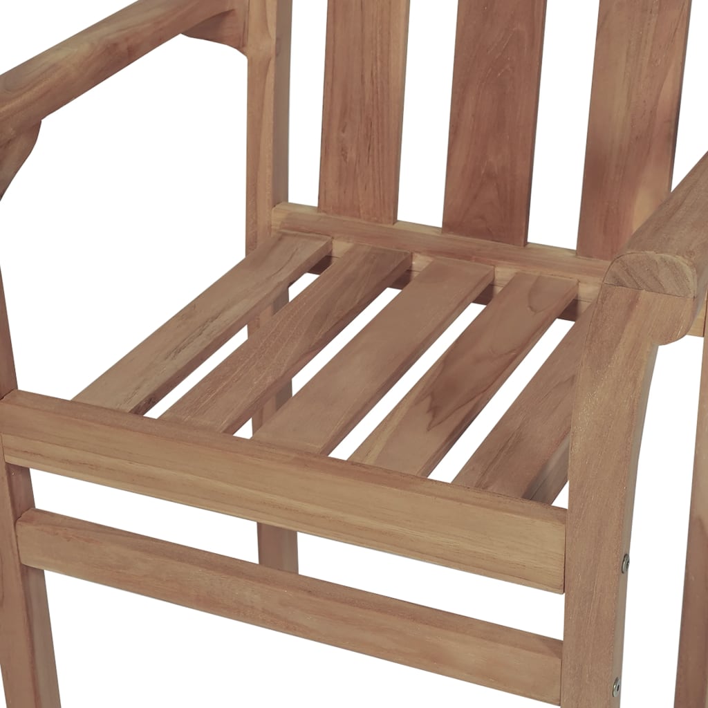 Sedie Da Giardino 2 Pz Con Cuscini Verdi Massello Di Teak - Image 5