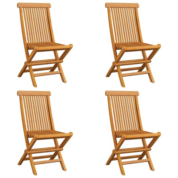 Sedie Da Giardino Con Cuscini Rossi 4 Pz Massello Di Teak - Image 3