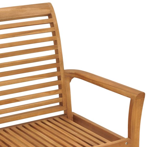 Panca Da Giardino Con Cuscino Grigio 112 Cm In Legno Di Teak - Image 5