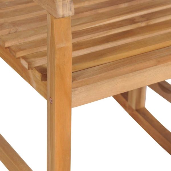 Sedia A Dondolo Con Cuscino Antracite In Legno Di Teak - Image 4