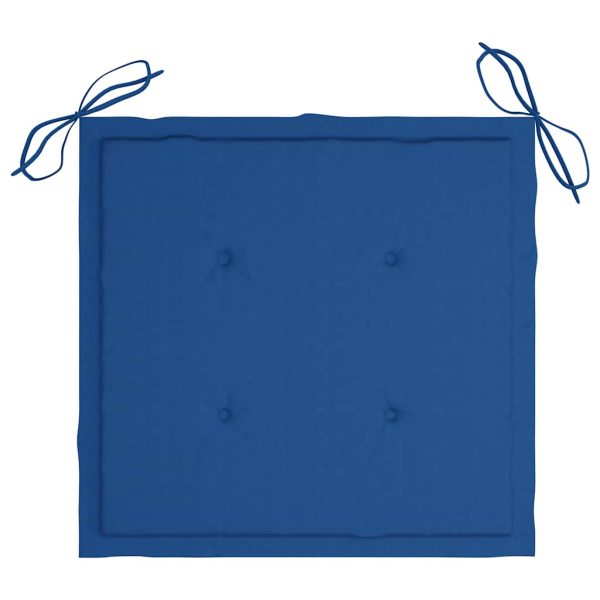 Sedia A Dondolo Con Cuscino Blu Reale In Massello Di Teak - Image 6