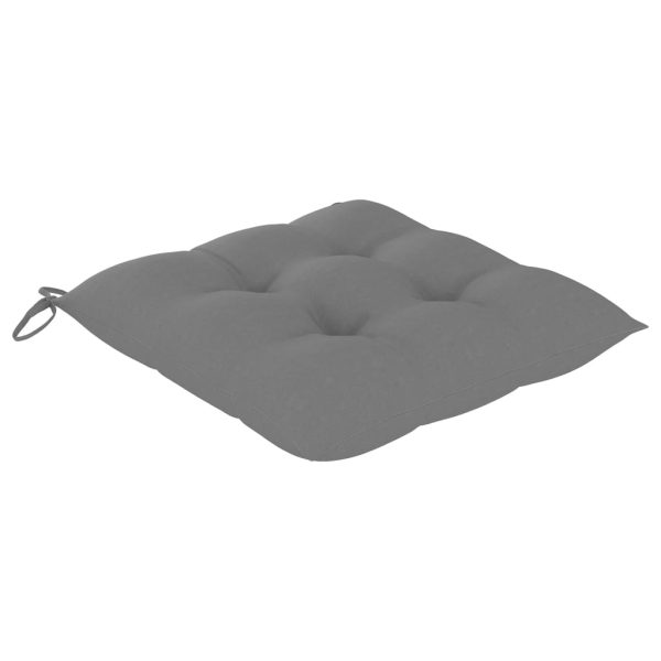 Sedia A Dondolo Con Cuscino Grigio In Legno Di Teak - Image 4