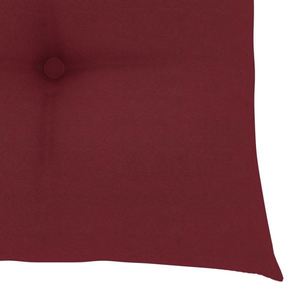 Sedia A Dondolo Con Cuscino Rosso Vino In Massello Di Teak - Image 6