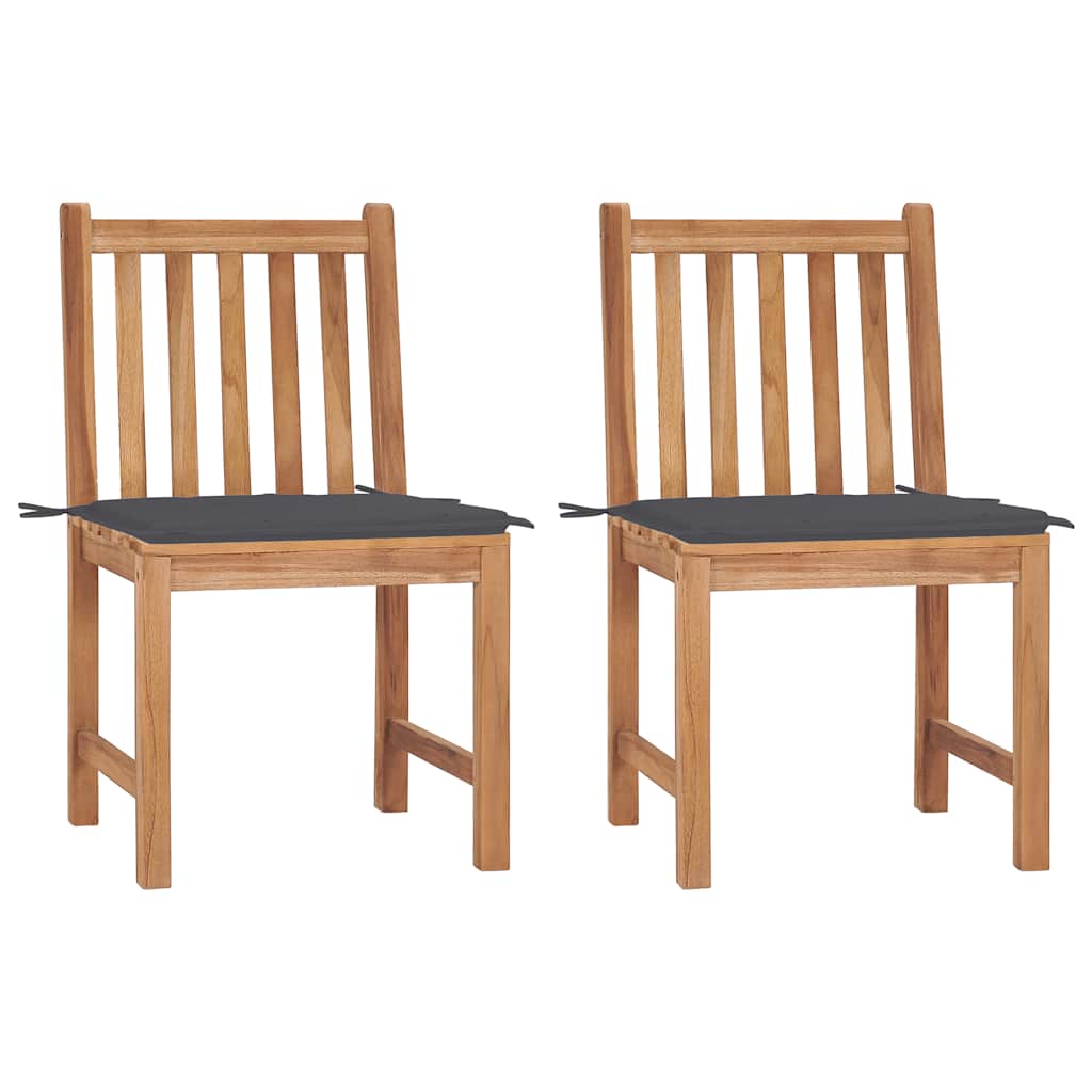 Sedie Da Giardino 2 Pz Con Cuscini In Legno Massello Di Teak