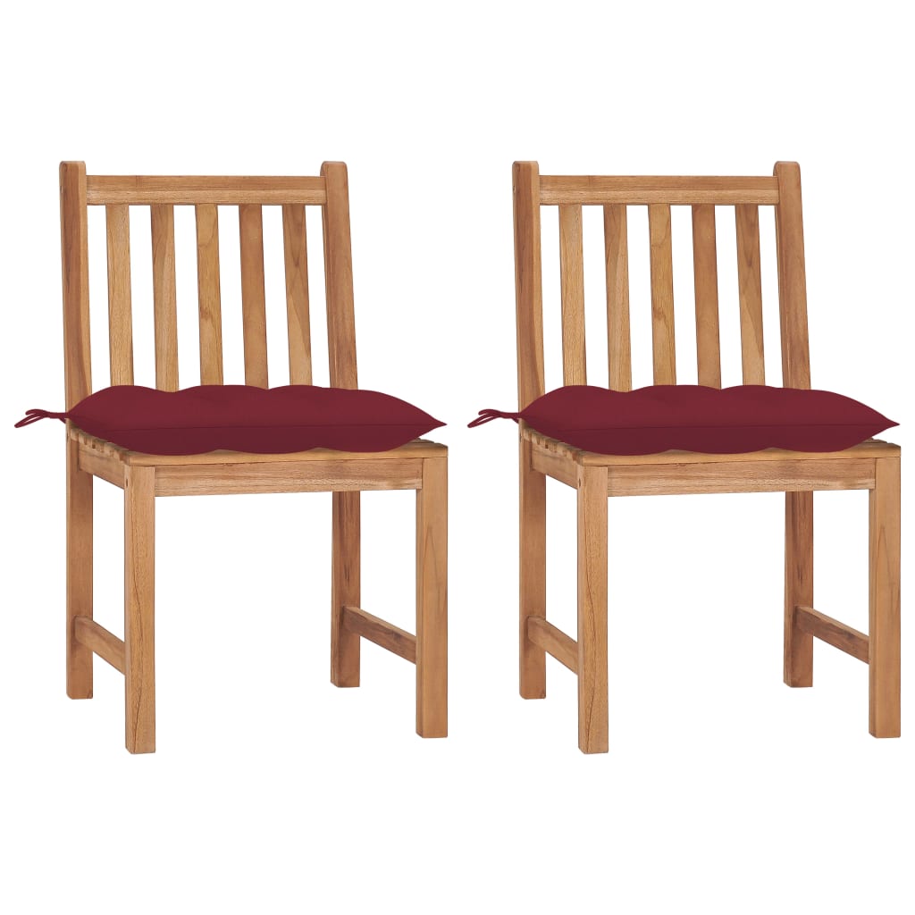 Sedie Da Giardino 2 Pz Con Cuscini In Legno Massello Di Teak