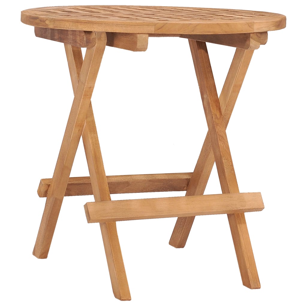 Set Da Pranzo Giardino Pieghevole 3 Pz Cuscino Massello Di Teak - Image 4