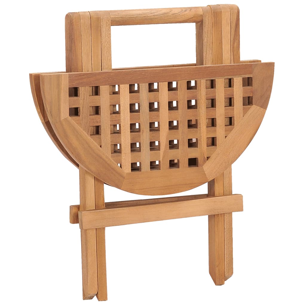 Set Da Pranzo Giardino Pieghevole 3 Pz Cuscino Massello Di Teak - Image 5