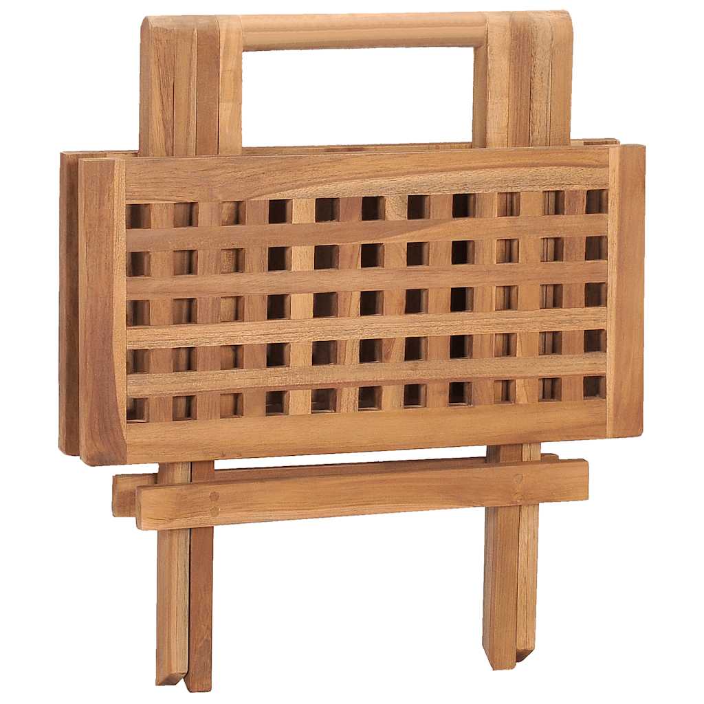 Set Da Pranzo Giardino Pieghevole 3 Pz Cuscino Massello Di Teak - Image 5