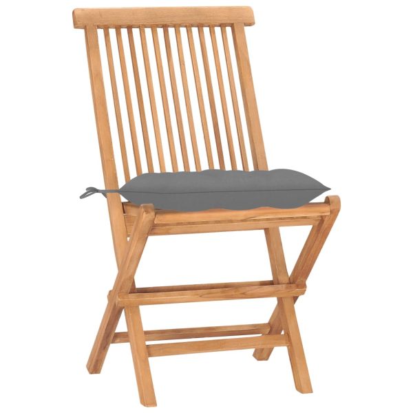 Set Da Pranzo Giardino Pieghevole 3 Pz Cuscino Massello Di Teak - Image 3