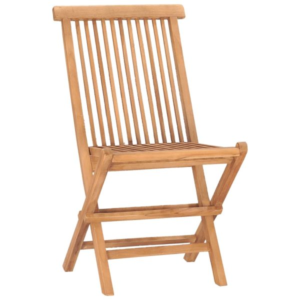 Set Da Pranzo Giardino Pieghevole 3 Pz Cuscino Massello Di Teak - Image 4