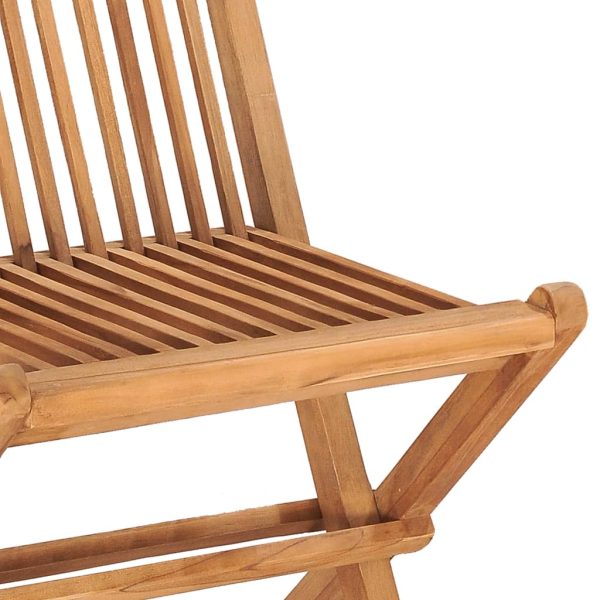 Set Da Pranzo Giardino Pieghevole 3 Pz Cuscino Massello Di Teak - Image 5