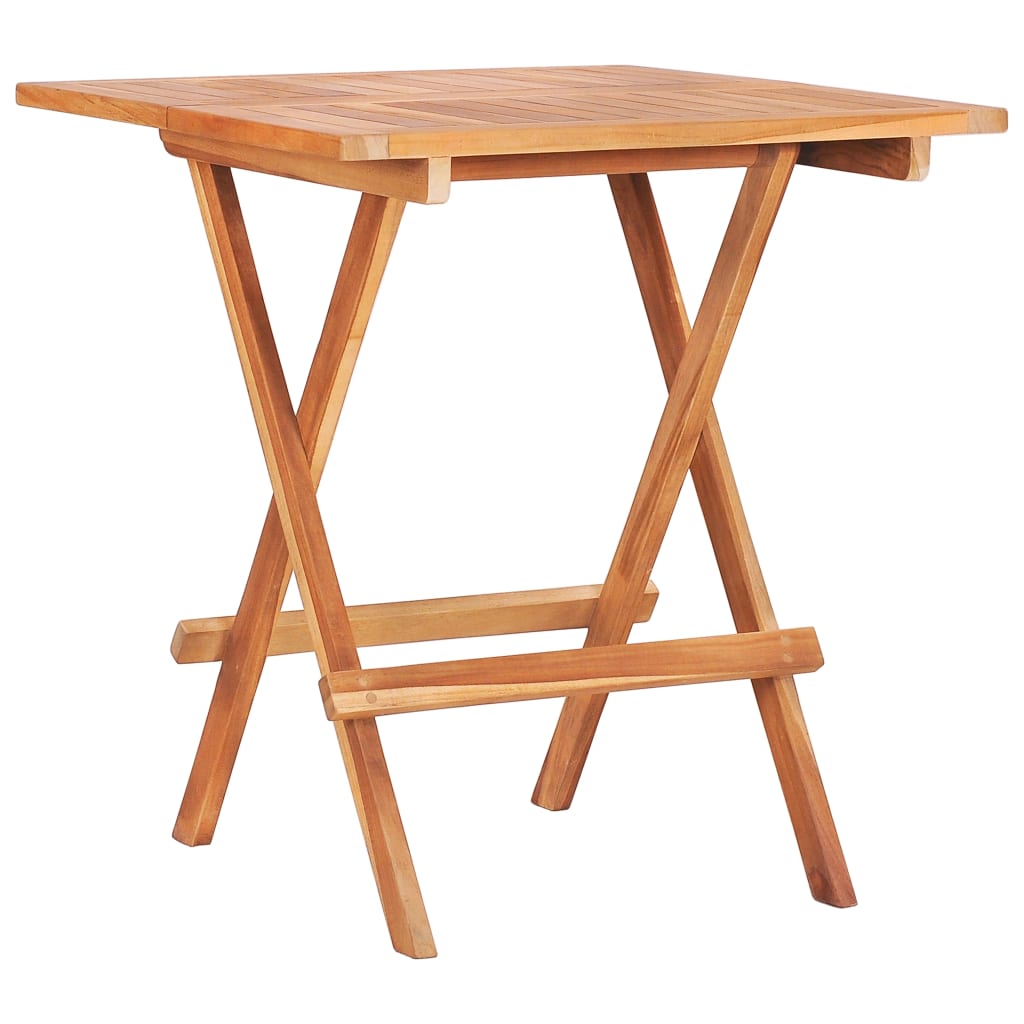 Set Da Bistrot 3 Pz Con Cuscini Verdi In Legno Massello Di Teak - Image 3