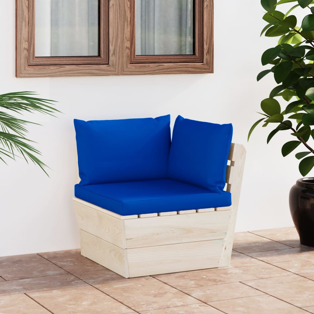 Divano Angolare Da Giardino Su Pallet E Cuscini Legno Di Abete