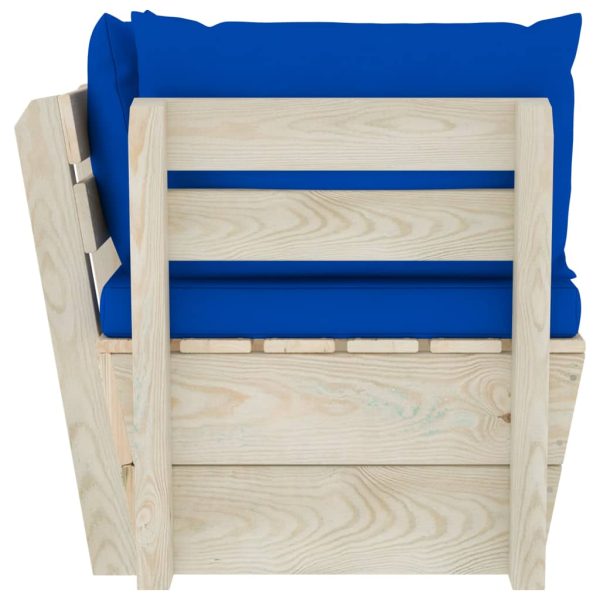 Divano Angolare Da Giardino Su Pallet E Cuscini Legno Di Abete - Image 4