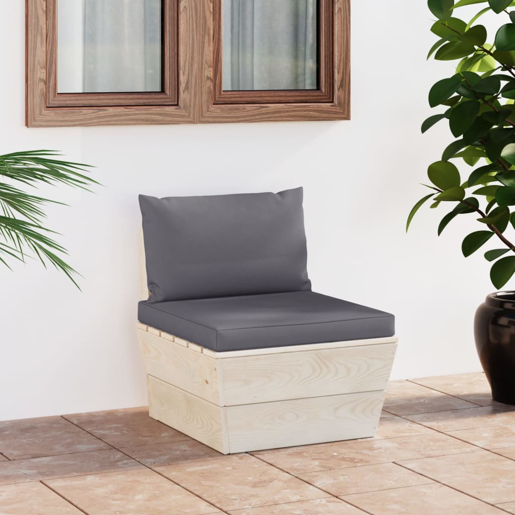 Divano Centrale Da Giardino Su Pallet E Cuscini Legno Di Abete
