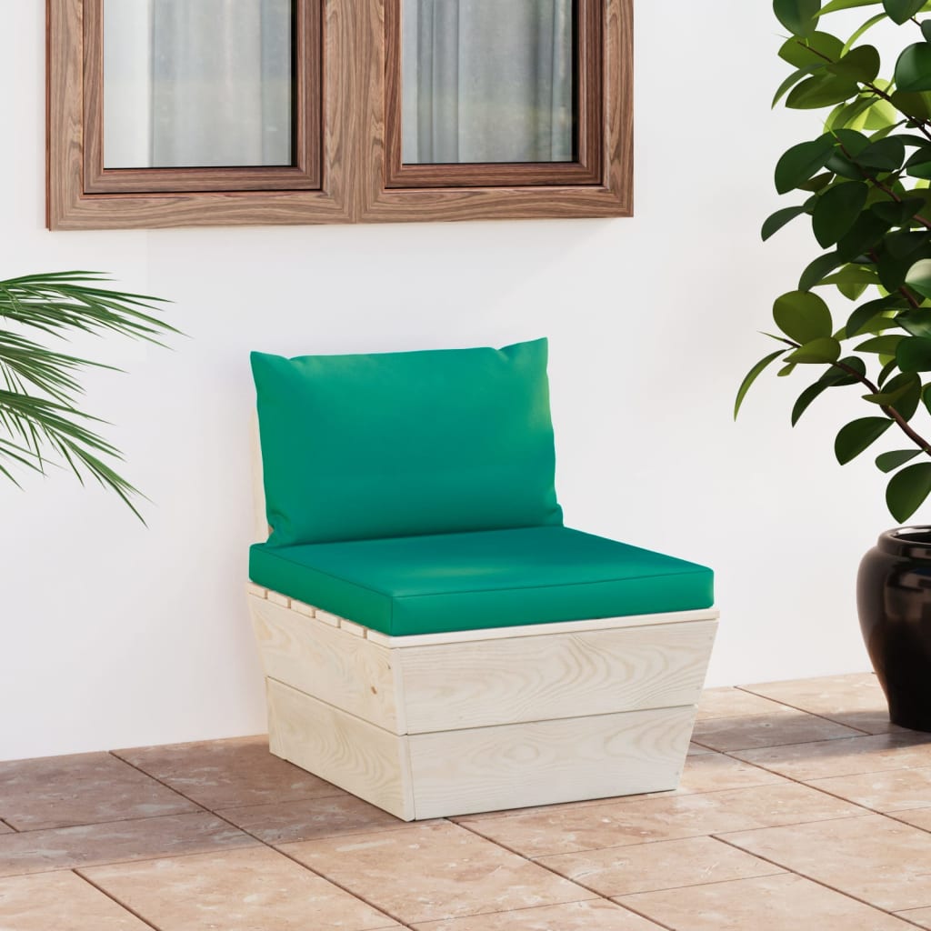 Divano Centrale Da Giardino Su Pallet E Cuscini Legno Di Abete