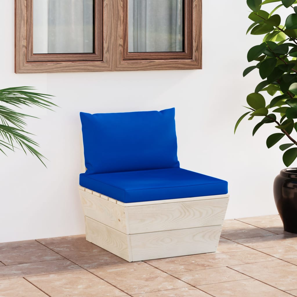 Divano Centrale Da Giardino Su Pallet E Cuscini Legno Di Abete