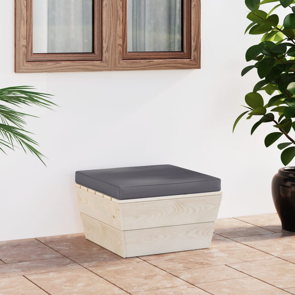 Ottomana Da Giardino Su Pallet Con Cuscino In Legno Di Abete