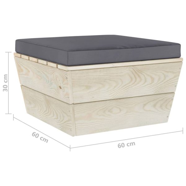 Ottomana Da Giardino Su Pallet Con Cuscino In Legno Di Abete - Image 6