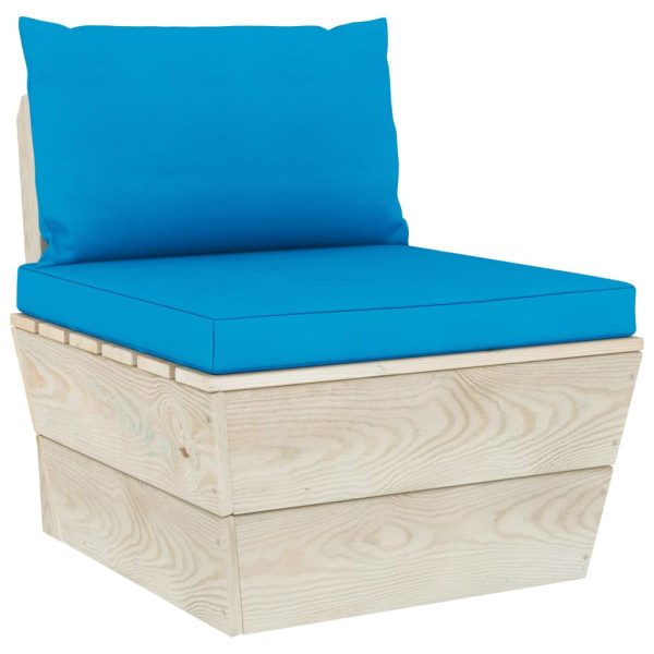 Divano Da Giardino A 3 Posti Su Pallet Con Cuscini Legno Abete - Image 6