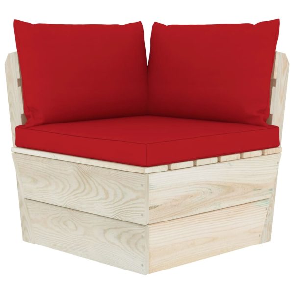 Divano Da Giardino A 3 Posti Su Pallet Con Cuscini Legno Abete - Image 4