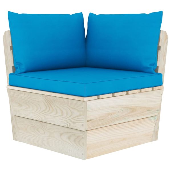 Divano Da Giardino A 4 Posti Su Pallet Con Cuscini Legno Abete - Image 4