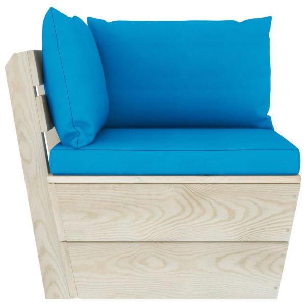 Divano Da Giardino A 4 Posti Su Pallet Con Cuscini Legno Abete - Image 5