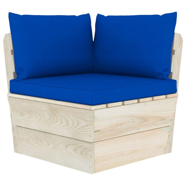 Divano Da Giardino A 4 Posti Su Pallet Con Cuscini Legno Abete - Image 4