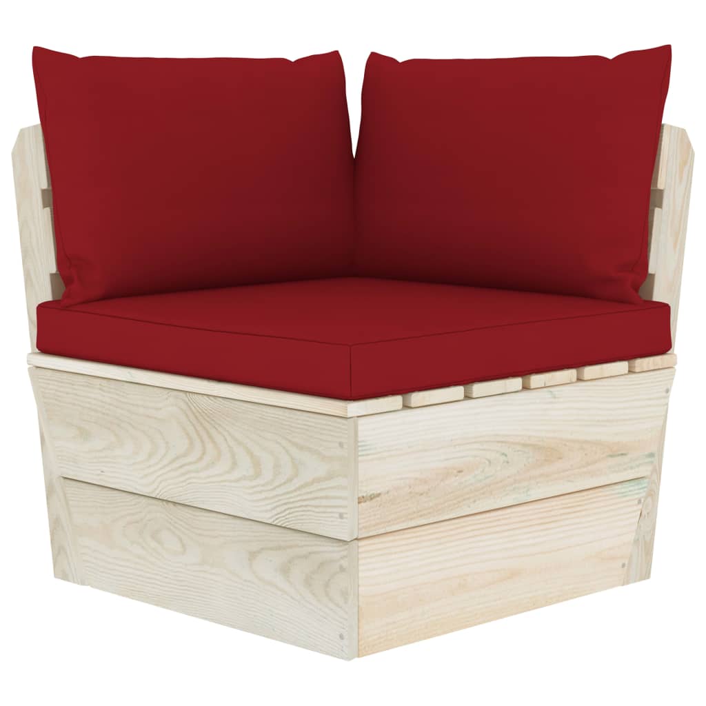 Set Divani Da Giardino Su Pallet 7 Pz Con Cuscini Legno Abete - Image 4