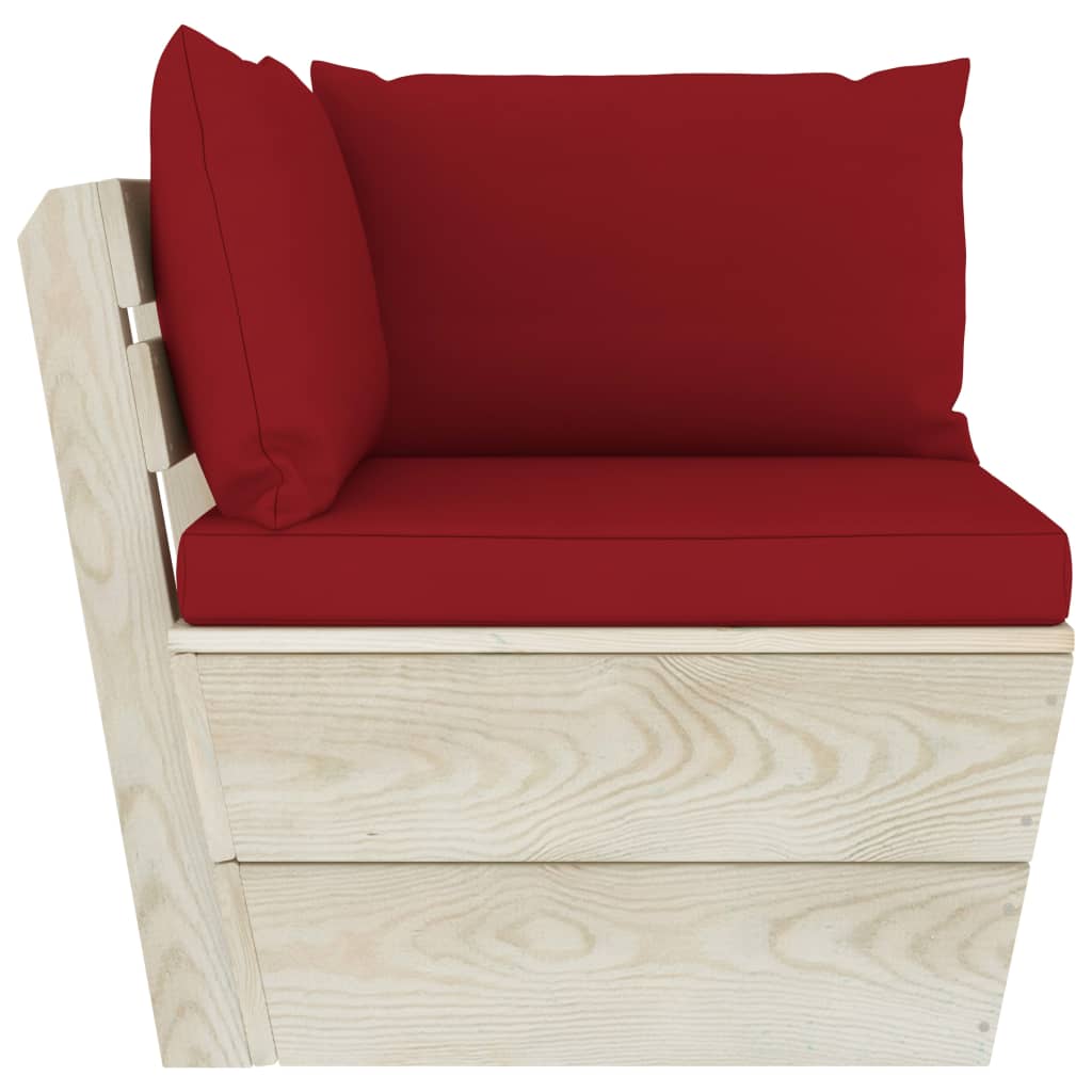 Set Divani Da Giardino Su Pallet 7 Pz Con Cuscini Legno Abete - Image 5