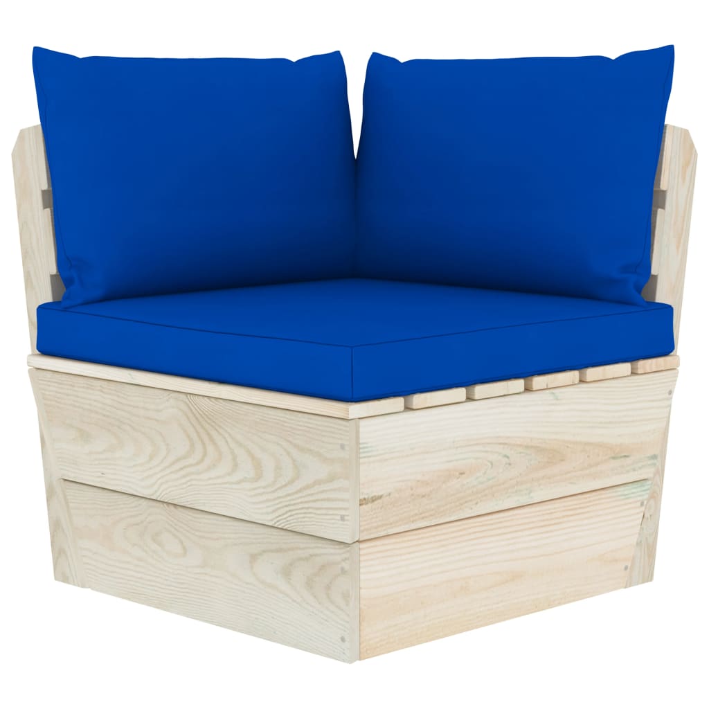 Set Divani Da Giardino Su Pallet 7 Pz Con Cuscini Legno Abete - Image 4