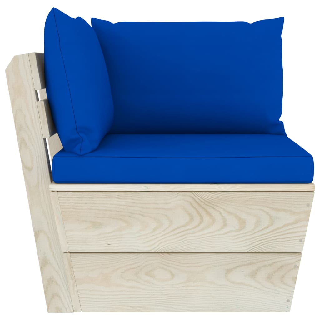 Set Divani Da Giardino Su Pallet 7 Pz Con Cuscini Legno Abete - Image 5