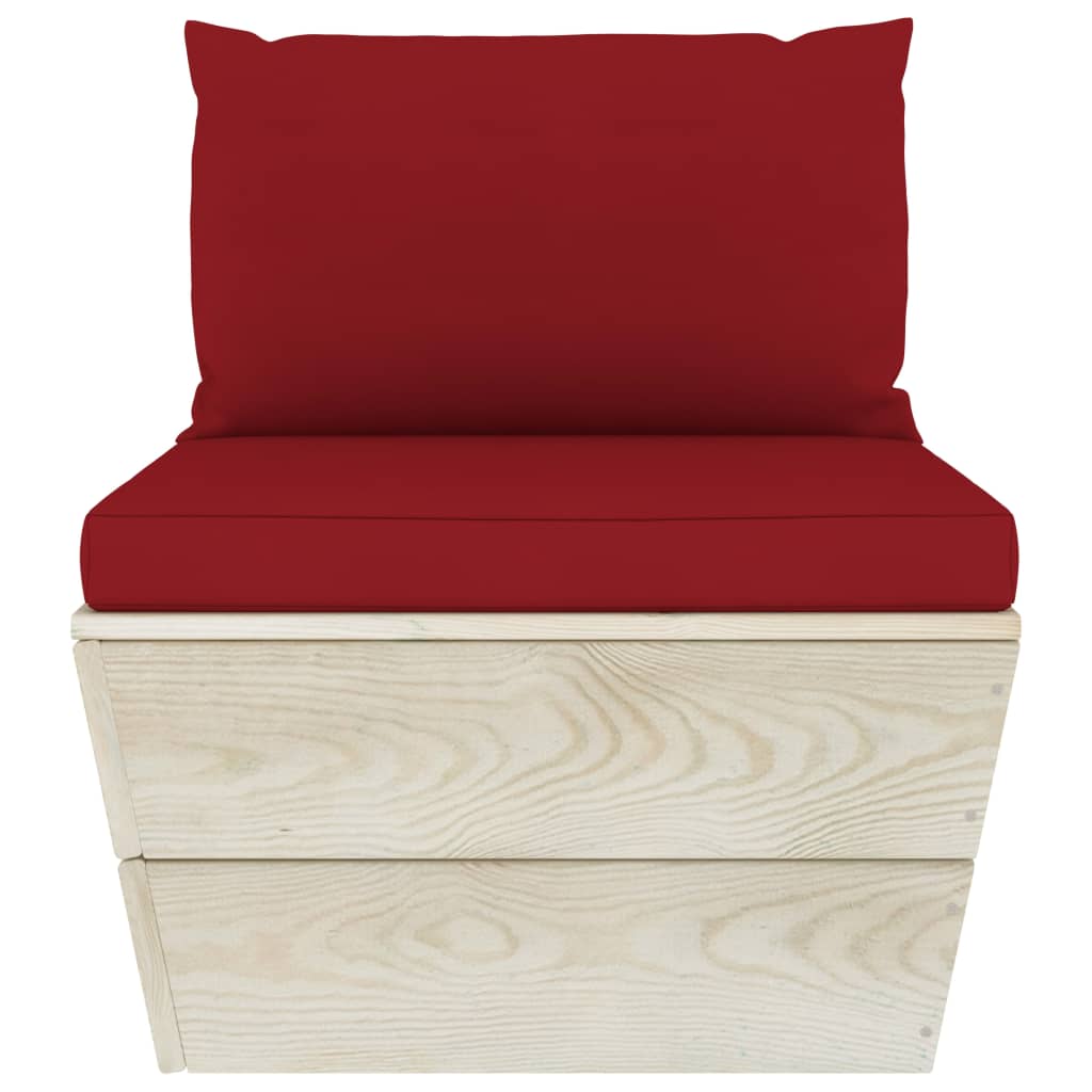 Set Divani Da Giardino Su Pallet 9 Pz Con Cuscini Legno Abete - Image 5