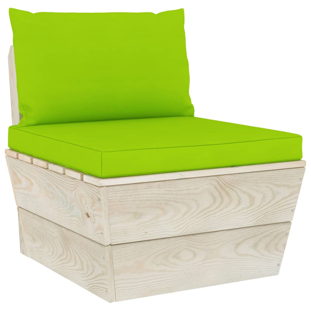Set Divani Da Giardino Su Pallet 9 Pz Con Cuscini Legno Abete - Image 4