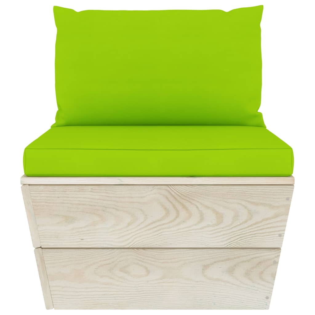 Set Divani Da Giardino Su Pallet 9 Pz Con Cuscini Legno Abete - Image 5