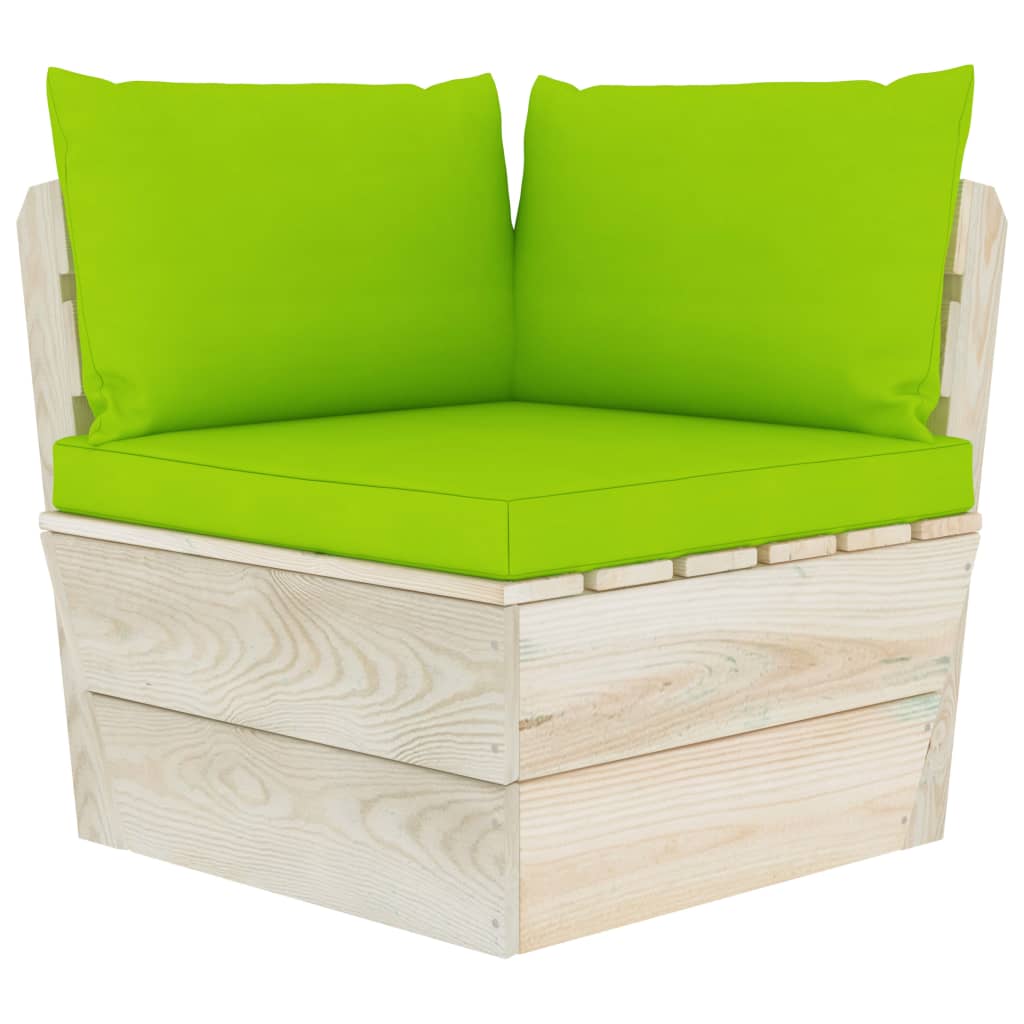 Set Divani Da Giardino Su Pallet 9 Pz Con Cuscini Legno Abete - Image 6