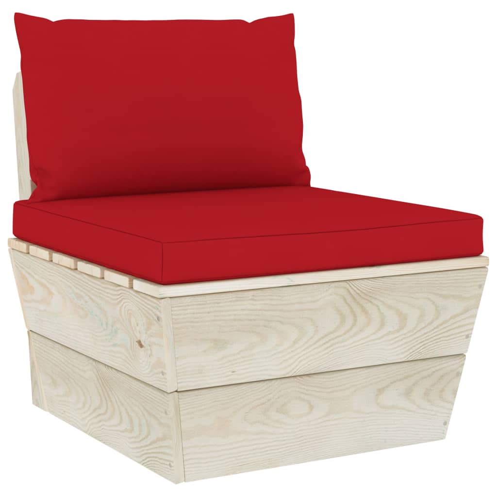 Set Divani Da Giardino Su Pallet 9 Pz Con Cuscini Legno Abete - Image 4