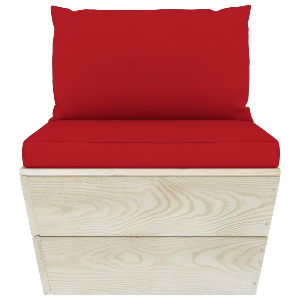Set Divani Da Giardino Su Pallet 9 Pz Con Cuscini Legno Abete - Image 5