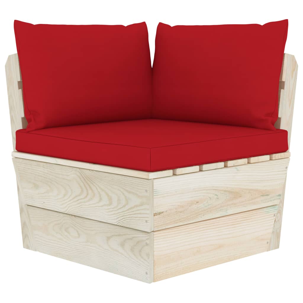 Set Divani Da Giardino Su Pallet 9 Pz Con Cuscini Legno Abete - Image 6