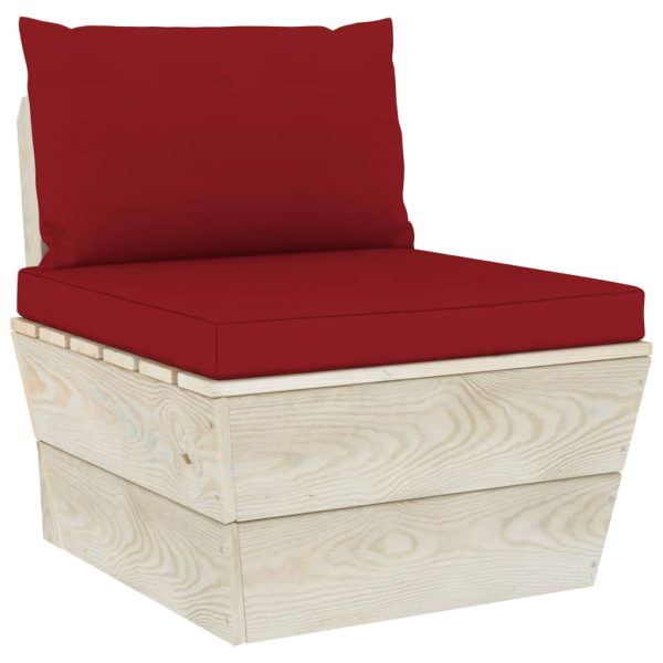 Set Divani Da Giardino Su Pallet 9 Pz Con Cuscini Legno Abete - Image 4