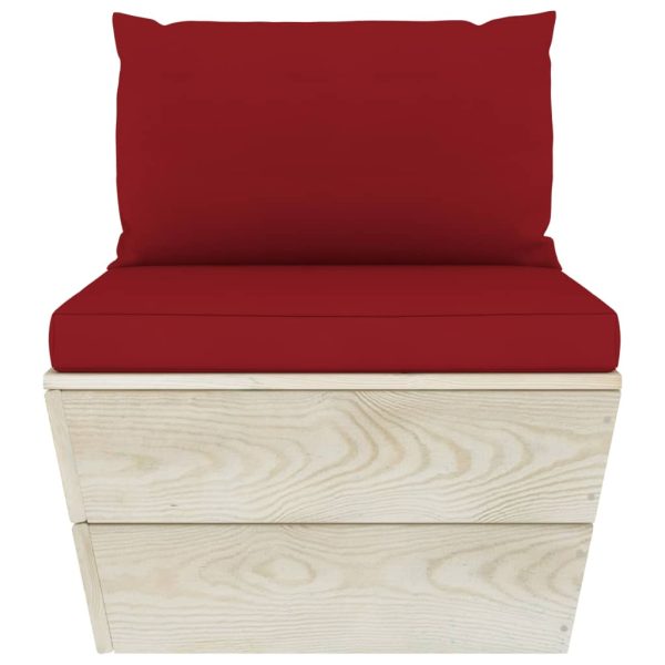 Set Divani Da Giardino Su Pallet 9 Pz Con Cuscini Legno Abete - Image 5