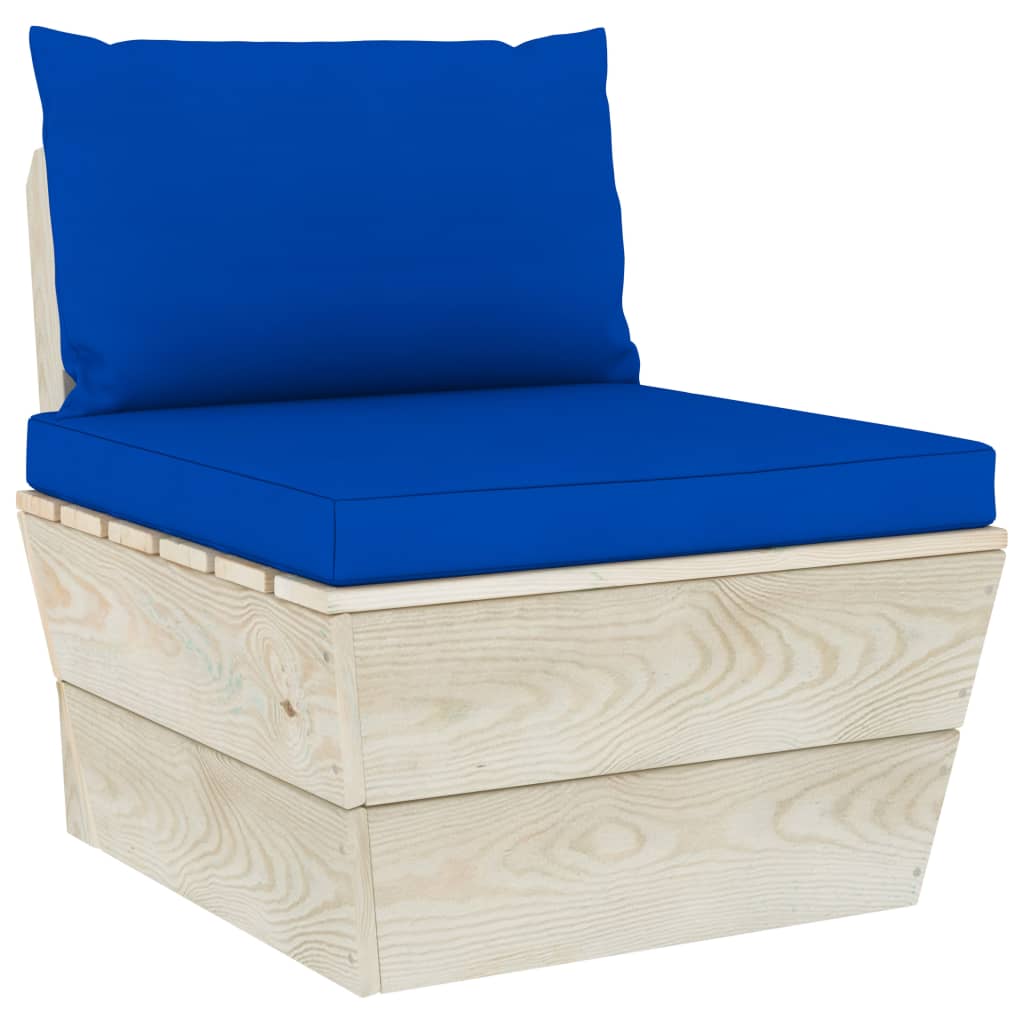 Set Divani Da Giardino Su Pallet 9 Pz Con Cuscini Legno Abete - Image 4