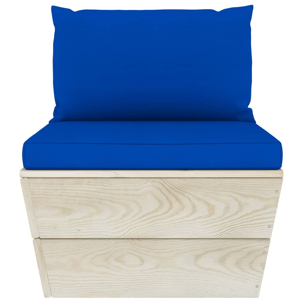 Set Divani Da Giardino Su Pallet 9 Pz Con Cuscini Legno Abete - Image 5