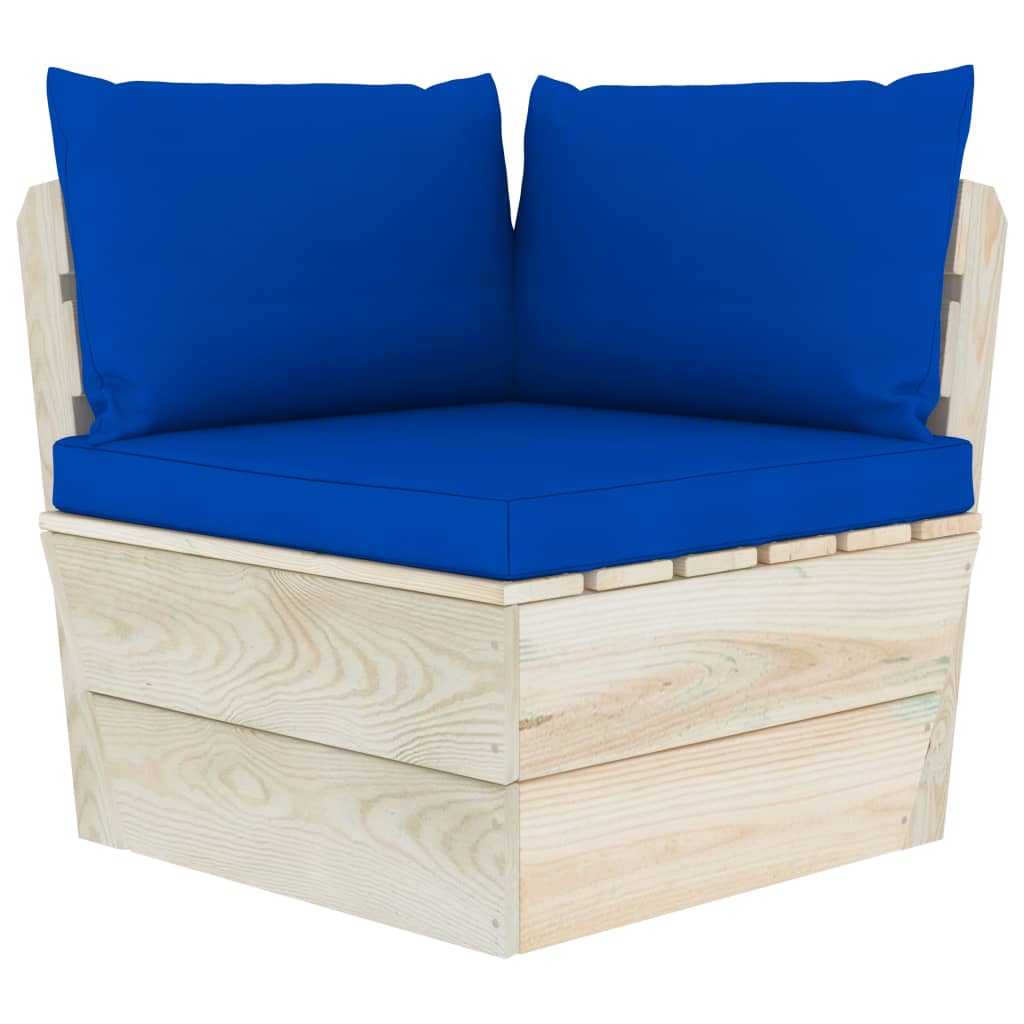 Set Divani Da Giardino Su Pallet 9 Pz Con Cuscini Legno Abete - Image 6