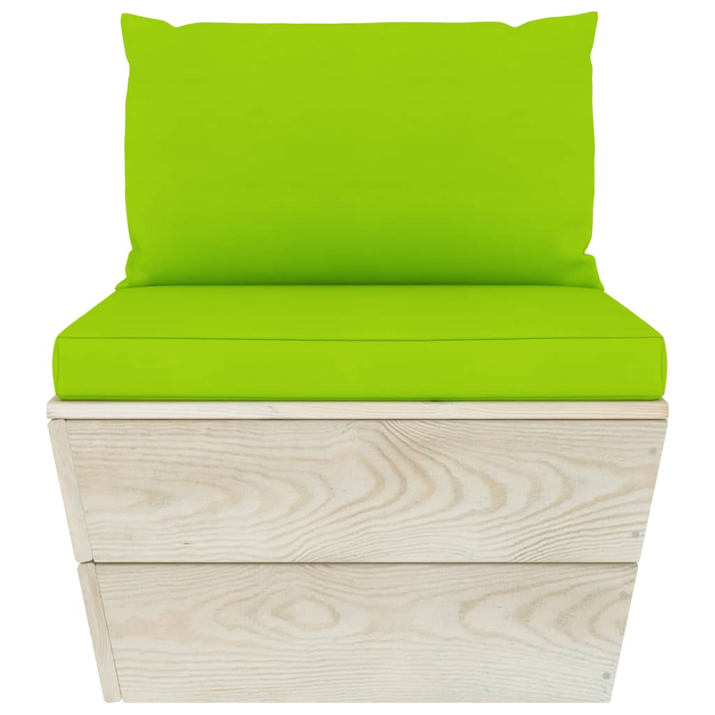Set Divani Da Giardino Su Pallet 9 Pz Con Cuscini Legno Abete - Image 5