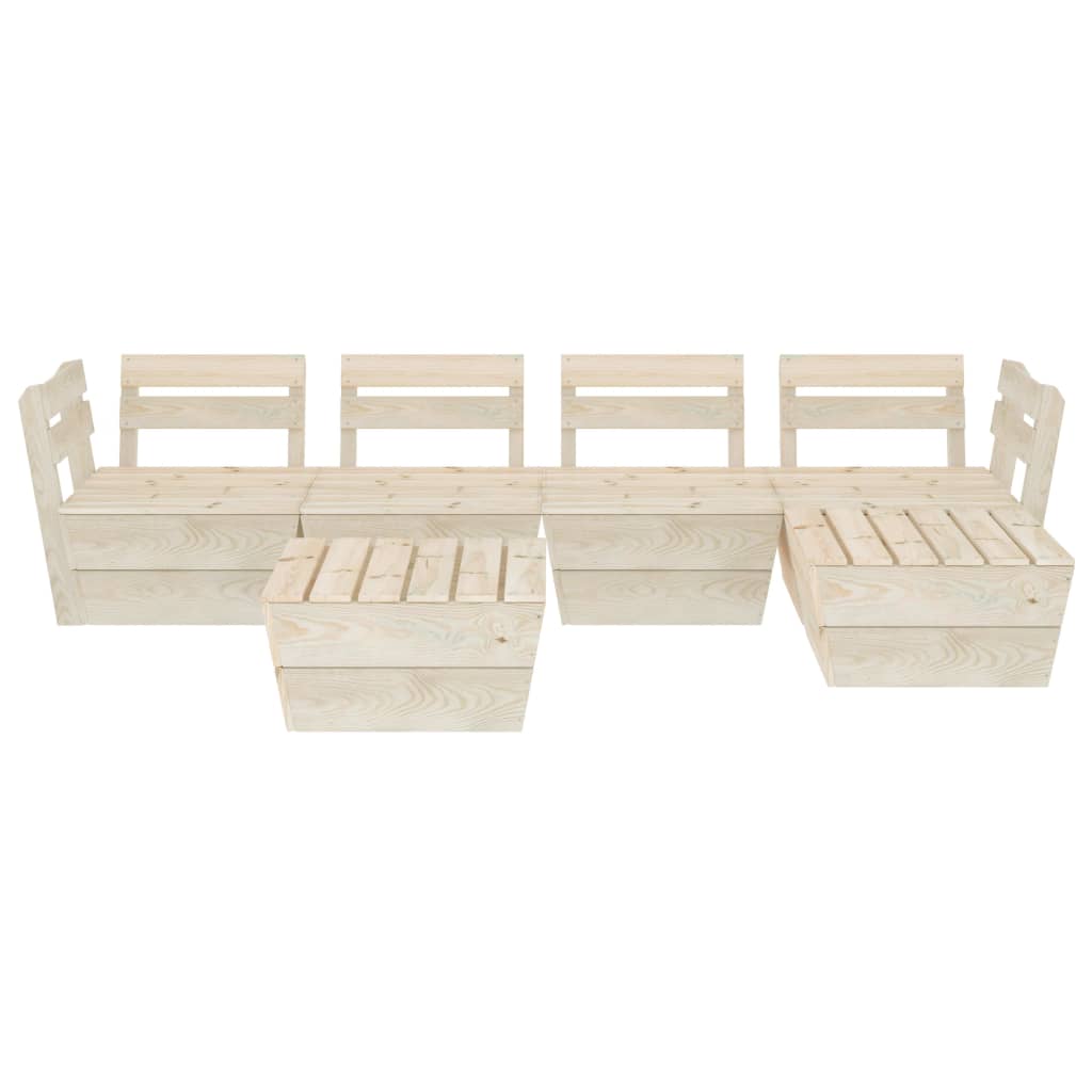 Set Divani Da Giardino Su Pallet 6 Pz In Legno Abete Impregnato - Image 3