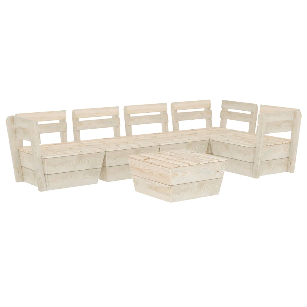 Set Divani Da Giardino Su Pallet 6 Pz In Legno Abete Impregnato - Image 2