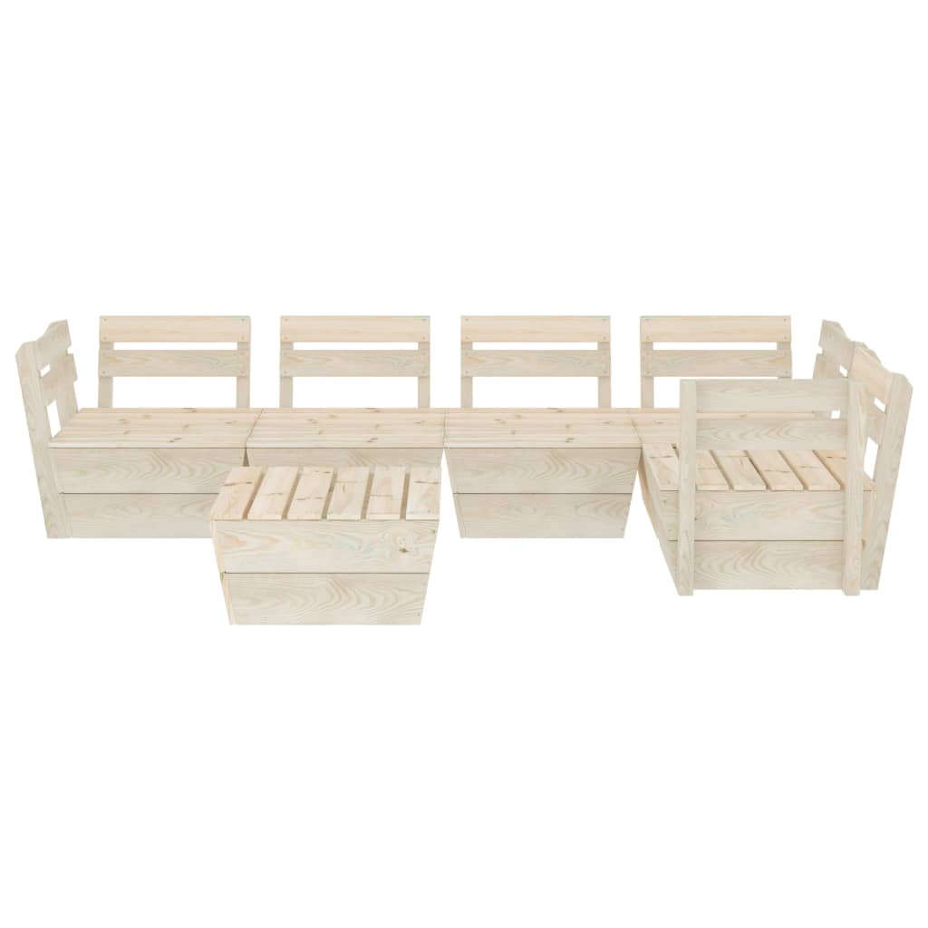 Set Divani Da Giardino Su Pallet 6 Pz In Legno Abete Impregnato - Image 3