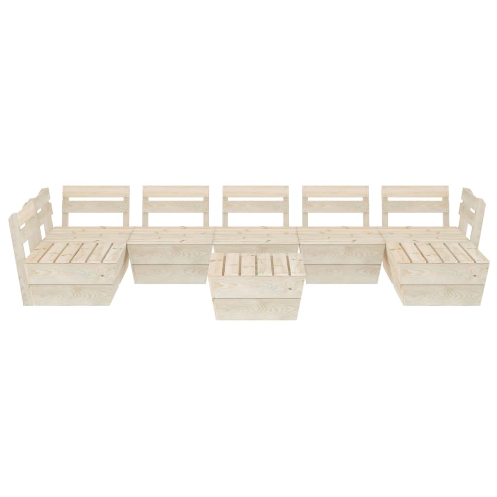 Set Divani Da Giardino Su Pallet 8 Pz In Legno Abete Impregnato - Image 3