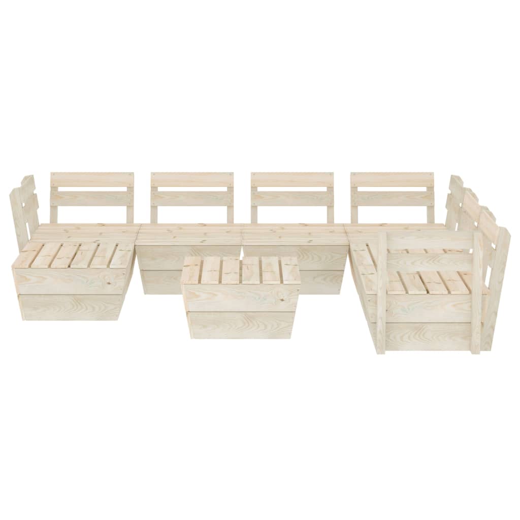 Set Divani Da Giardino Su Pallet 8 Pz In Legno Abete Impregnato - Image 3